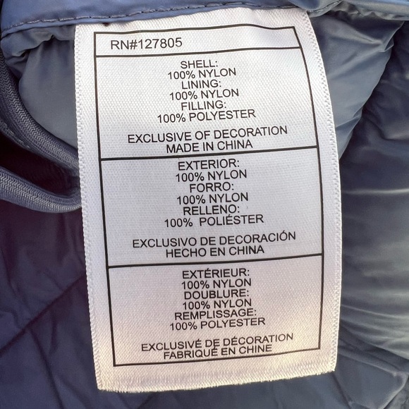 Reebok Women’s Long Length Quilted Puffer Parka Coat Blue - Picture 8 of 10